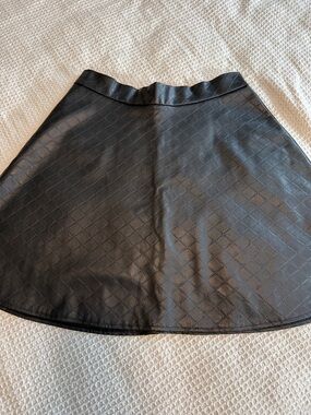 one clothing Black Quilted Skater Mini Skirt